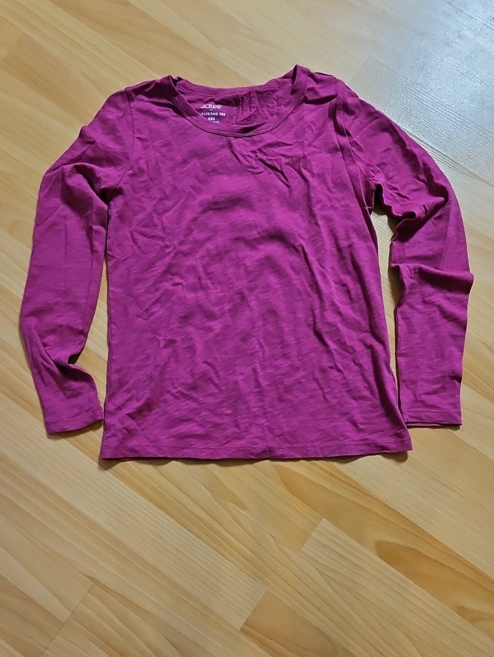 J. Crew Long Sleeve Crewneck Tee in Berry Pink NWOT
